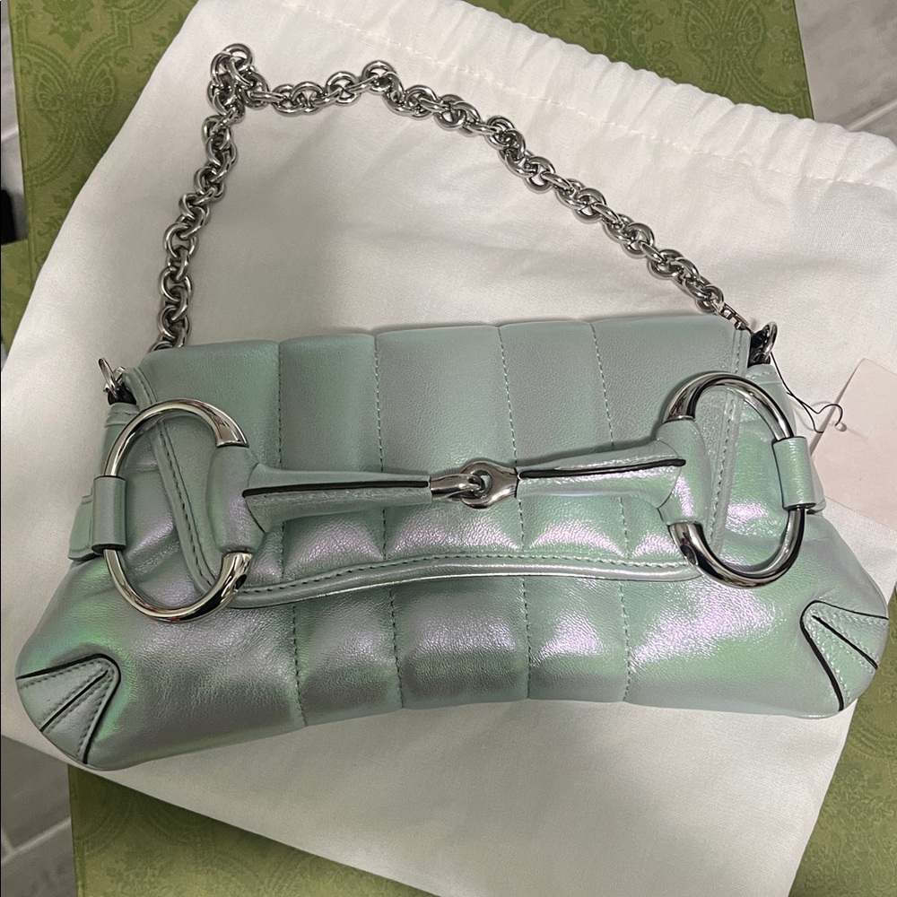 Gucci Iridescent Nappa Vertical Matelasse Medium Maxi Horsebit